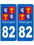 immatriculation Gascogne82 Tarn-et-Garonne - Sticker/autocollant