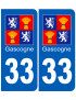 immatriculation Gascogne33 Gironde - Sticker/autocollant