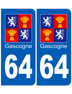 immatriculation Gascogne64 Pyrénées-Atlantiques - Sticker/autocollan