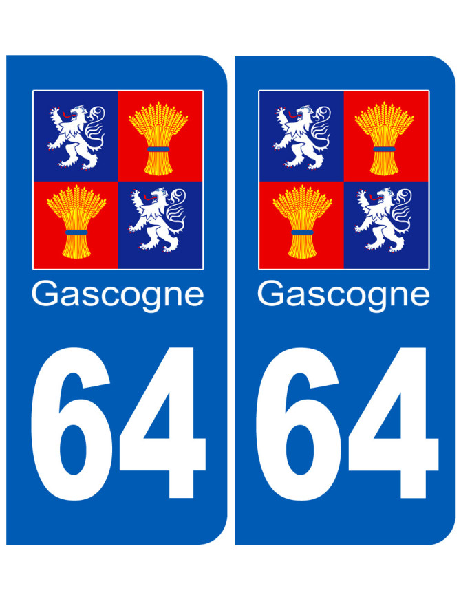 immatriculation Gascogne64 Pyrénées-Atlantiques - Sticker/autocollan