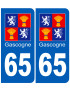 immatriculation Gascogne65 Hautes-Pyrénées - Sticker/autocollant