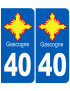 immatriculation Gascogne 40 les Landes - Sticker/autocollant