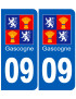 immatriculation Gascogne09 Ariège - Sticker/autocollant