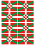 Drapeau Basque Lauburu - 8fois 9.5x6.3cm - Sticker/autocollant
