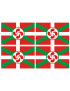 Drapeau Basque Lauburu - 4fois 9.5x6.3cm - Sticker/autocollant
