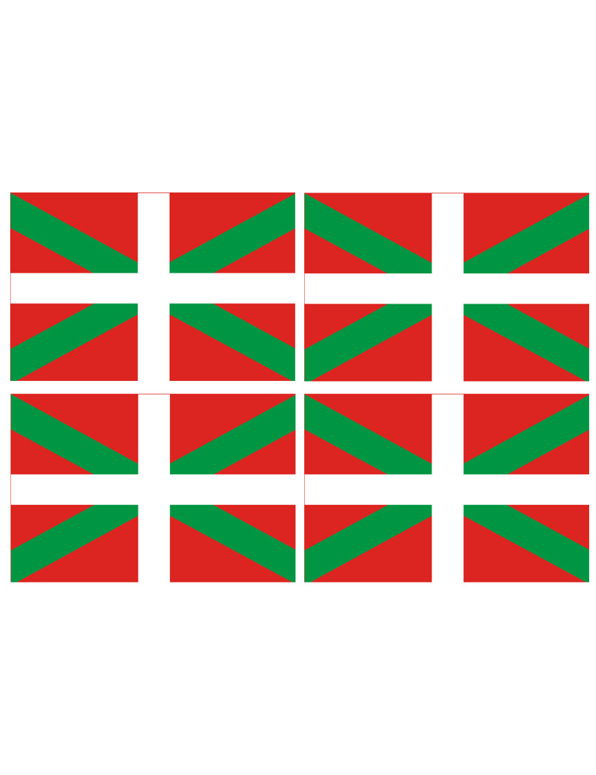 Drapeau Basque - 4fois 9.5x6.3cm - Sticker/autocollant