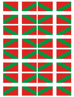 Drapeau Basque - 8fois 9.5x6.3cm - Sticker/autocollant