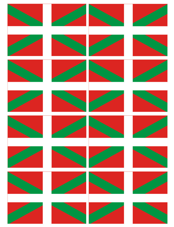 Drapeau Basque - 8fois 9.5x6.3cm - Sticker/autocollant