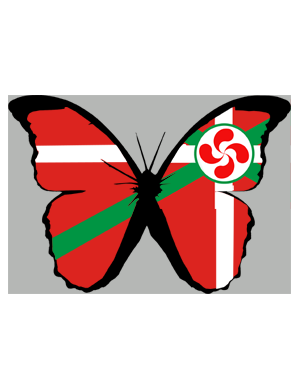 Effet papillon Basque - 10x7cm - Sticker/autocollant