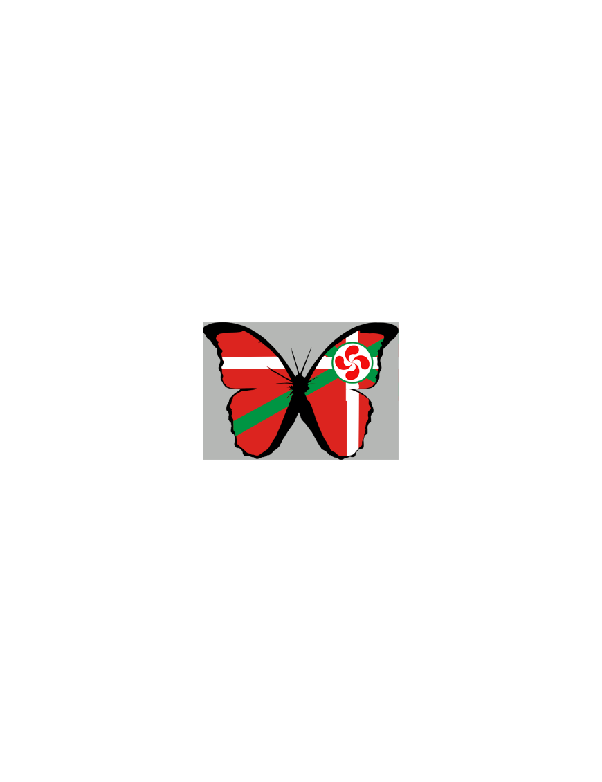 Effet papillon Basque - 10x7cm - Sticker/autocollant