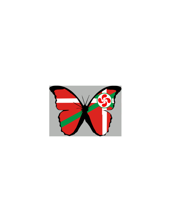 Effet papillon Basque - 10x7cm - Sticker/autocollant