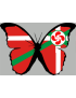 Effet papillon Basque - 10x7cm - Sticker/autocollant