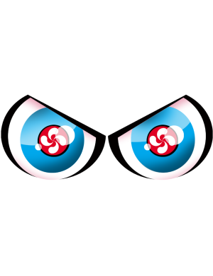 Street art yeux Basque - 14x6cm - Sticker/autocollant