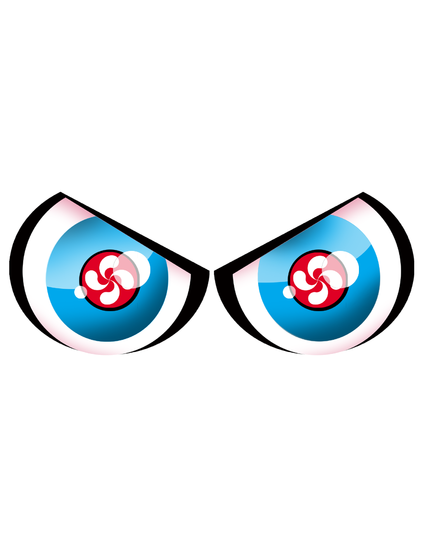 Street art yeux Basque - 14x6cm - Sticker/autocollant
