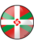 Drapeau croix basque rond - 10cm - Sticker/autocollant