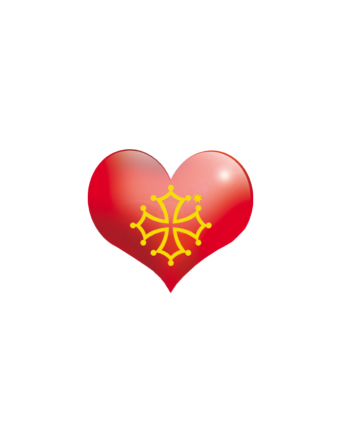 Coeur Pays Occitanie - 5X4.3cm - Sticker/autocollant