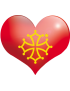 Coeur Pays Occitanie - 5X4.3cm - Sticker/autocollant