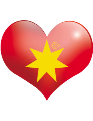 Coeur Pays d'Oc - 5X4.3cm - Sticker/autocollant