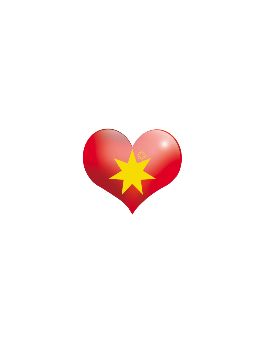Coeur Pays d'Oc - 5X4.3cm - Sticker/autocollant