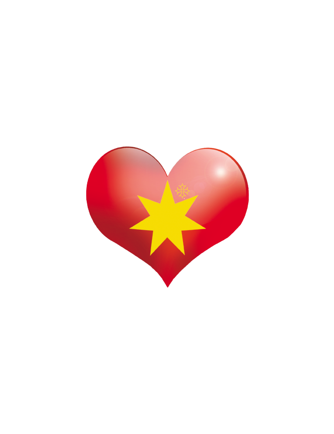 Coeur Pays d'Oc - 5X4.3cm - Sticker/autocollant