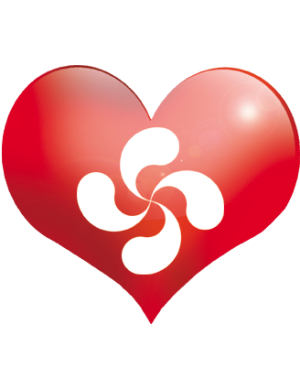 Coeur basque - 5x4.3cm - Sticker/autocollant