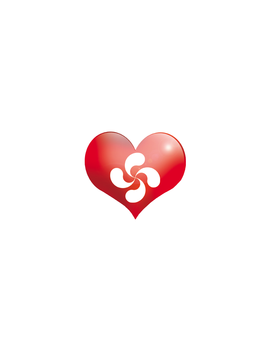 Coeur basque - 5x4.3cm - Sticker/autocollant