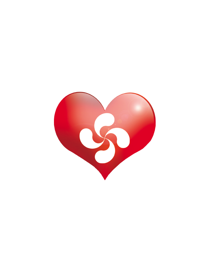 Coeur basque - 5x4.3cm - Sticker/autocollant