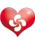 Coeur basque - 5x4.3cm - Sticker/autocollant