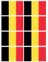 Drapeau Belgique - 8 stickers - 9.5 x 6.3 cm - Sticker/autocollant