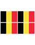 Drapeau Belgique - 4 stickers - 9.5 x 6.3 cm - Sticker/autocollant