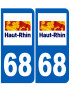 immatriculation 68 Le Haut-Rhin - Sticker/autocollant