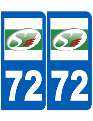immatriculation 72 (Sarthe) - Sticker/autocollant