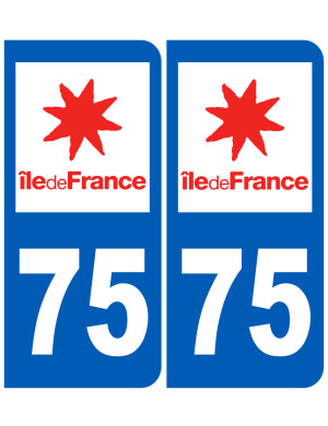 immatriculation 75 (Paris île-de-France) - Sticker/autocollant