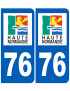 immatriculation 76 (région) - Sticker/autocollant