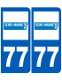 immatriculation 77 (Seine-et-Marne) - Sticker/autocollant