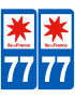 immatriculation 77 (région) - Sticker/autocollant