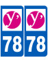 immatriculation 78 (Yvelines) - Sticker/autocollant
