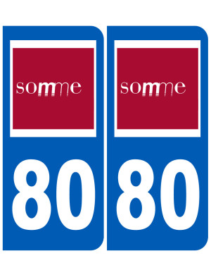 immatriculation 80 (Somme) - Sticker/autocollant