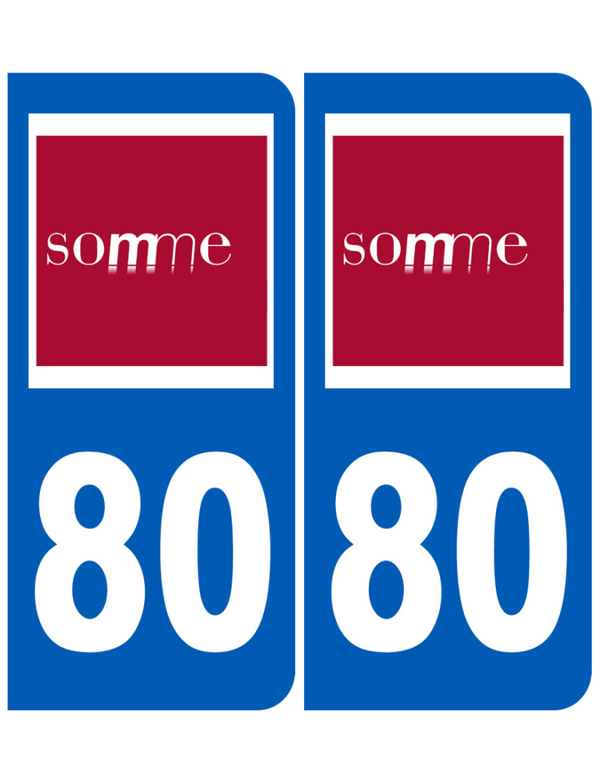 immatriculation 80 (Somme) - Sticker/autocollant