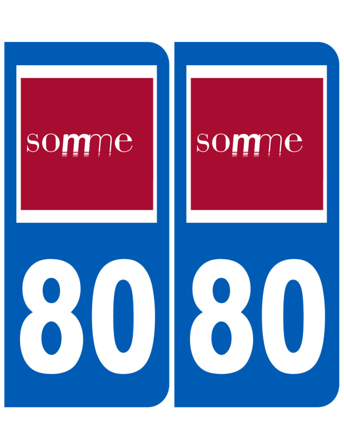 immatriculation 80 (Somme) - Sticker/autocollant