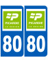 immatriculation 80 Picardie (région) - Sticker/autocollant