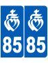 immatriculation 85 Vendée bleu - Sticker/autocollant