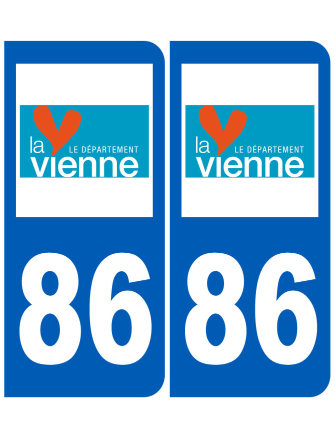 numéro immatriculation 86 (Vienne) - Sticker/autocollant