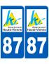 immatriculation 87 (Haute-Vienne) - Sticker/autocollant