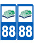 immatriculation 88 (Vosges) - Sticker/autocollant