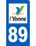 immatriculation motard 89 Yonne - Sticker/autocollant