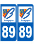 immatriculation 89 (région) - Sticker/autocollant