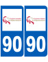 immatriculation 90 (Territoire-de-Belfort) - Sticker/autocollant
