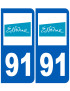 immatriculation 91 (Essonne) - Sticker/autocollant