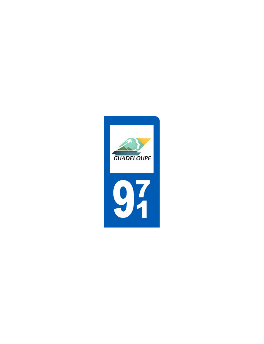 immatriculation motard 971 Guadeloupe - Sticker/autocollant